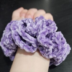 Purple Pansy Scrunchie
